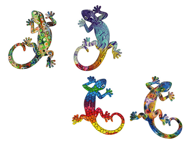 20CM MULTI COLOURED LIZARD 4ASST