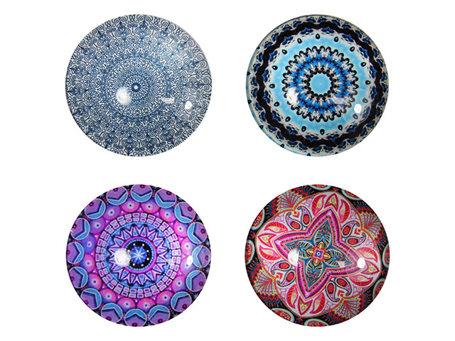 5CM BOHO ROUND GLASS MAGNET UN12