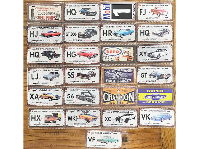 CAR TIN FRIDGE MAGNETS 12X6CM 25ASST