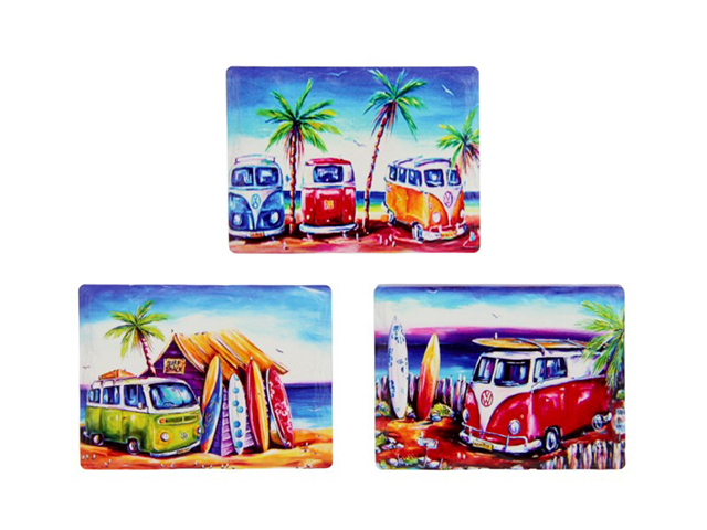 COLOURFUL CAMPERVAN BEACH MAGNET 3ASST UN12