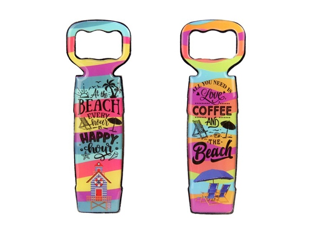12CM BEACH EPOXY BOTTLE OPENER MAGNET 2ASST UN12