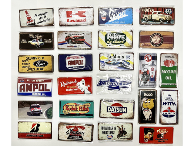 TIN FRIDGE MAGNETS 12X6CM 24ASST