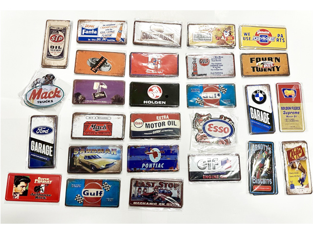 TIN FRIDGE MAGNETS 12X6CM 25ASST