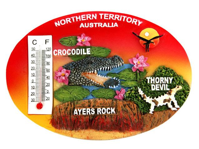 NORTHERN TERRITORY MAGNET THERMOMETER 8CM SOLD QTY 12