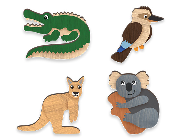 AUSTRALIAN ANIMAL HANDMADE MAGNET 4ASST SOLD QTY12