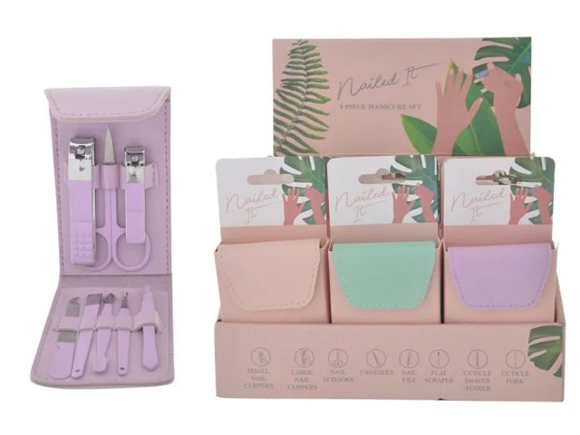 MANICURE 9 PIECE SET 3ASST UN24