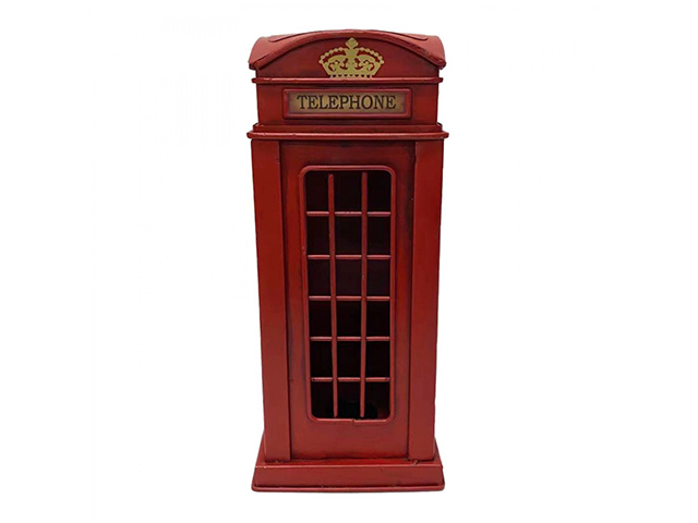 TELEPHONE BOX COIN BANK METAL 27.5CM