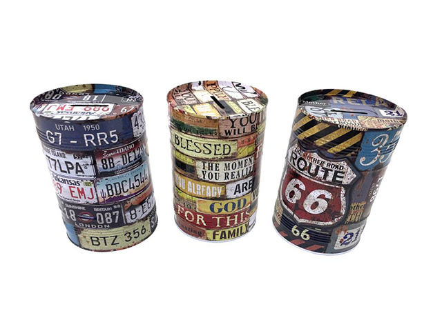 MONEY BOX VINTAGE 3ASST SOLD IN QTY6