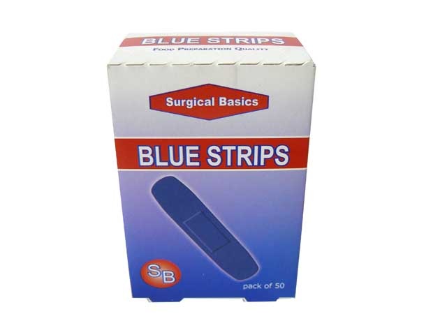 SURGICAL BASICS BLUE STRIPS 50PC UN6