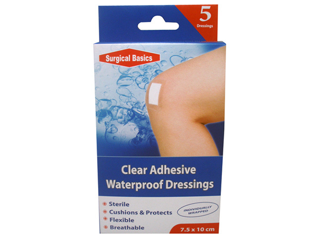 S/BASICS W/PROOF DRESSING 5PC 7.5X10CM UN6