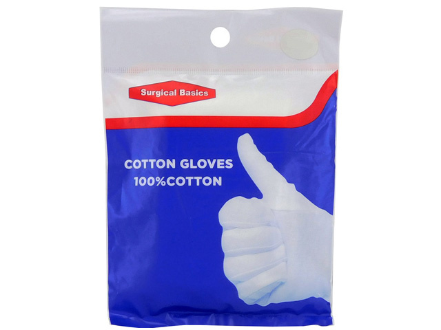 S/BASICS COTTON GLOVES MED