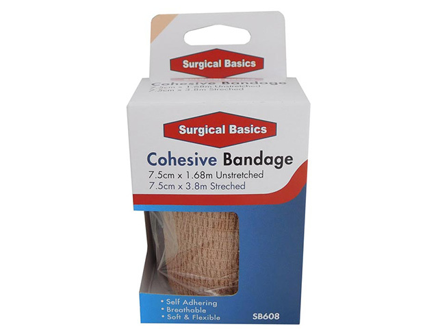 COHESIVE BANDAGE TAN 7.5CM X 1.68M UN6