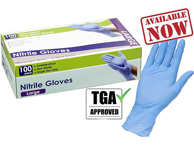 NITRILE GLOVES LARGE 100PK