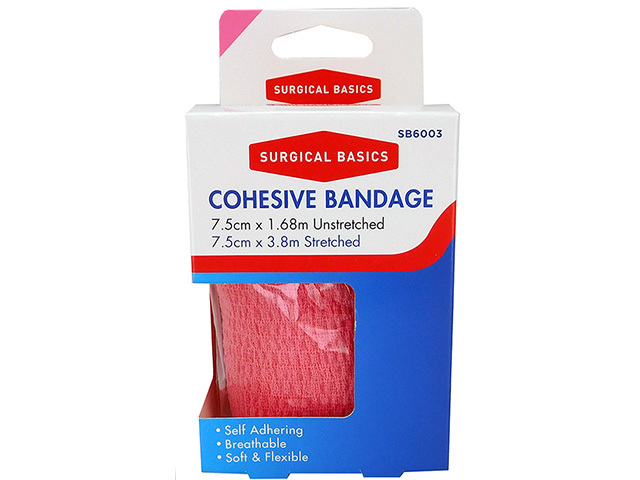 COHESIVE BANDAGE PINK 7.5CM X 1.68M UN6