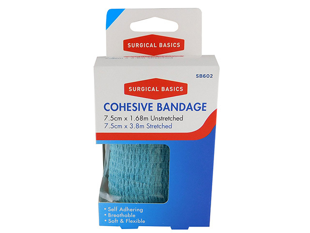 COHESIVE BANDAGE BLUE 7.5CM X 1.68M UN6