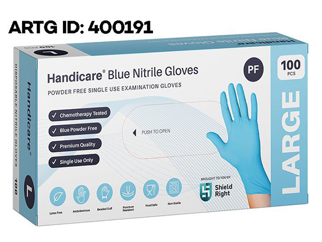 NITRILE GLOVES LARGE POWDER AND LATEX FREE