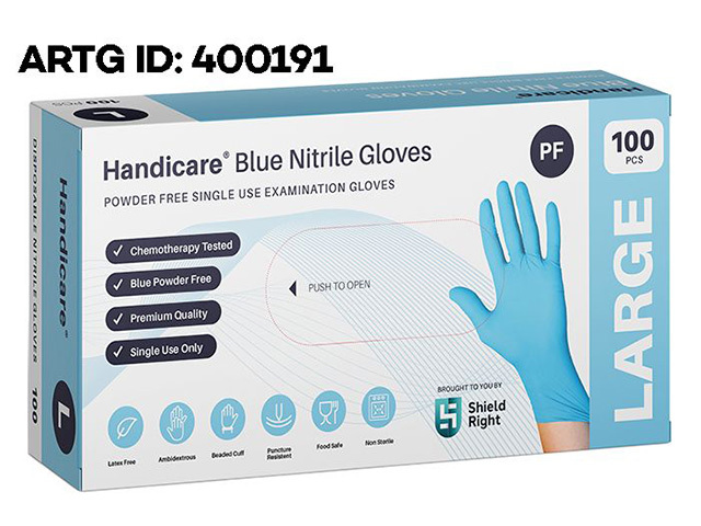 NITRILE GLOVES LARGE POWDER AND LATEX FREE