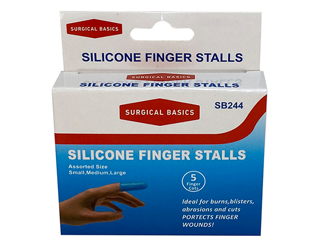 SILICONE FINGER STALLS ASST 5PK UN6