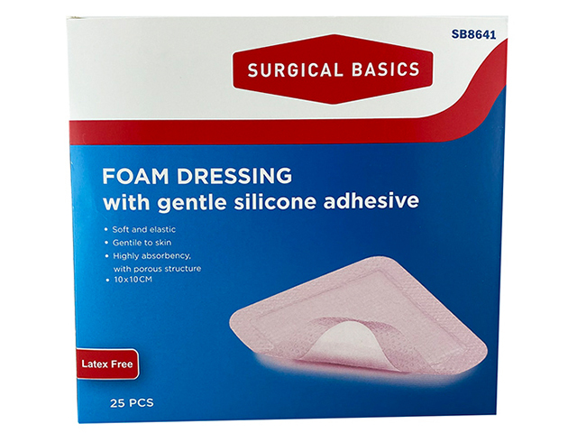 FOAM DRESSING SILICONE ADHESIVE 10X10 UN25