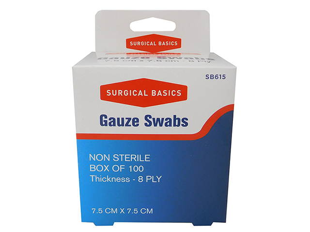 NON STERILE GAUZE 7.5X7.5CM 100PK