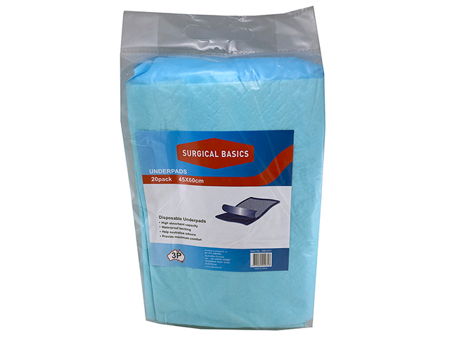 S/BASICS UNDERPADS 45X60CM 20PK