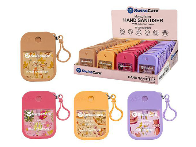 SWISSCARE SANITISER SPRAY SILICONE CASE 35ML UN40