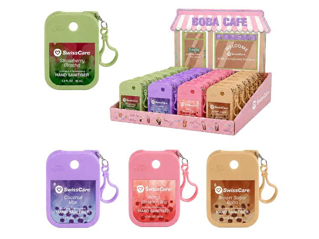 SWISSCARE BOBA CAFE HAND SANITISER 35ML UN40