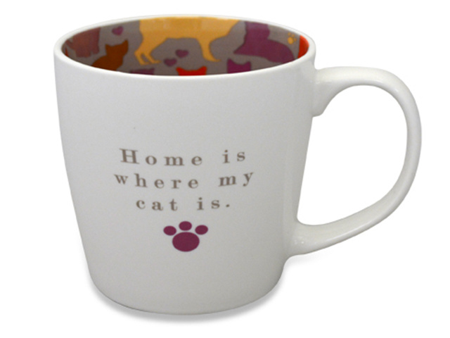 HOME IS MY CAT  MUG 14OZ SOLD QTY2