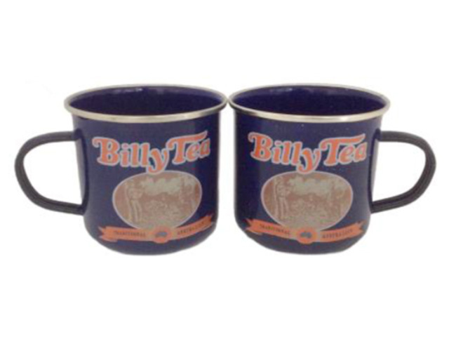 BILLY TEA ENAMEL MUGS SET 2 GIFTBOXED