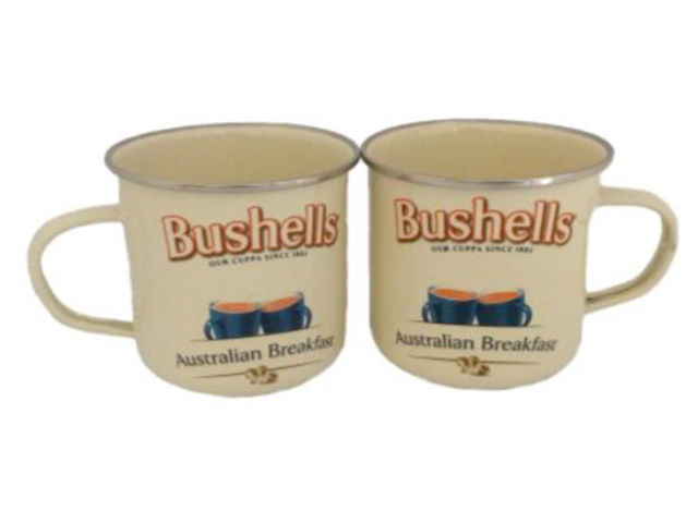 BUSHELLS TEA ENAMEL MUGS SET 2 GIFTBOXED