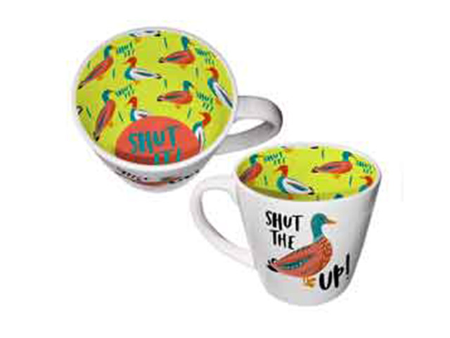 SHUT THE DUCK UP INSIDE OUT MUG 410ML SOLD QTY2