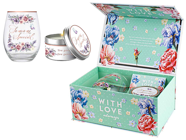SOMEONE SPECIAL STEMLESS GLASS AND CANDLE 520ML VANILLA CANDLE 20HR