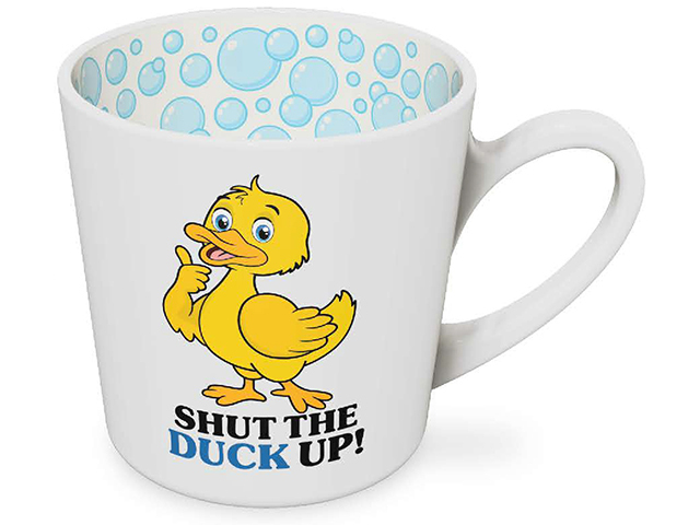 SHUT THE DUCK UP MUG 420ML 10CM SOLD QTY2