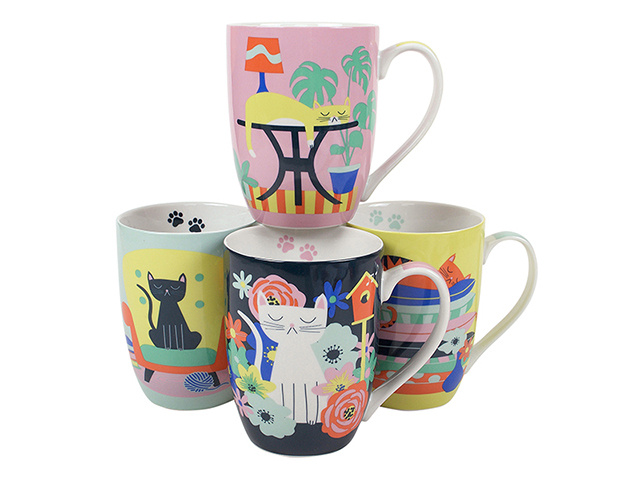 LAZY CATS MUG 4ASST