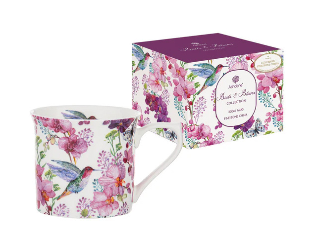 BIRDS AND BLOOMS WIDE FLARE MUG