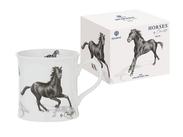 HORSES BY CHARLOTTE BLACK MUG