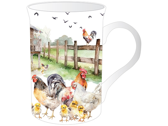 ON THE FARM CHICKEN MUG 360ML NEW BONE CHINA