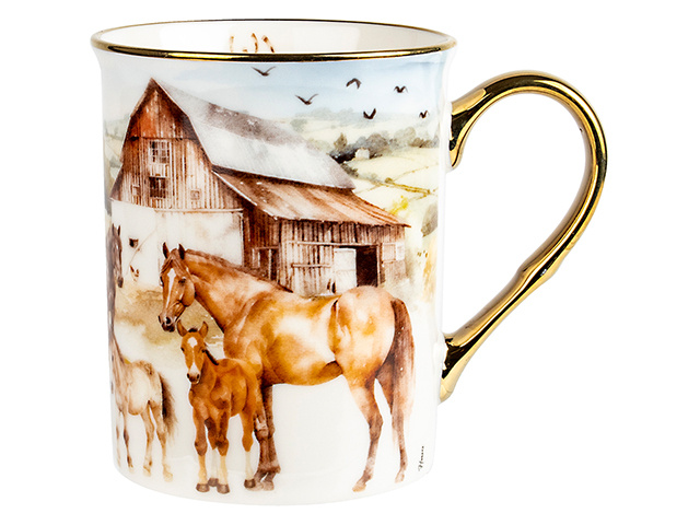 HORSES FARM MUG 360ML NEW BONE CHINA