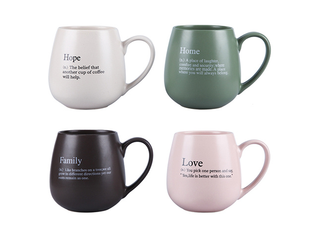 BELLY MUGS MATTE FINISH 500ML 4ASST