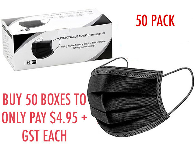 DISPOSABLE FACE MASK BOX 50 BLACK