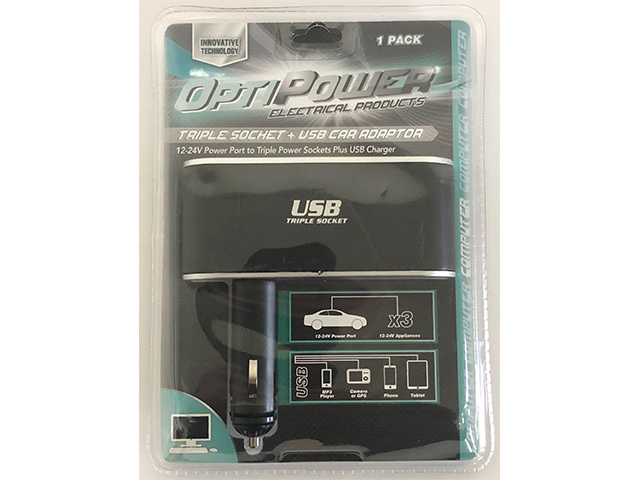 OPTI POWER CAR CHARGER TRIPLE