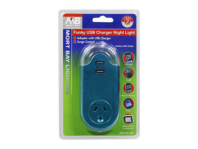 MORTBAY FUNKY USB CHARGER NIGHT LIGHT SOLD QTY5