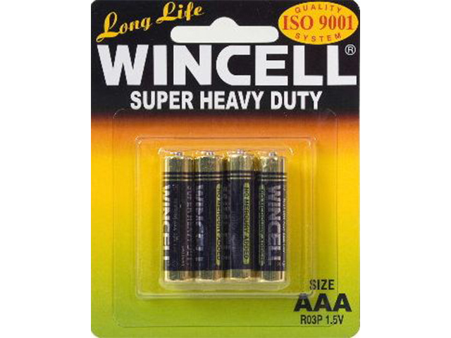 SUPER HEAVY DUTY AAA BATTERY PK4 SOLD QTY12