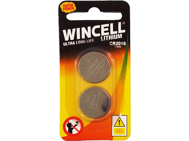 LITHIUM CR2016 COIN BATTERY 3V PK2 SOLD QTY12