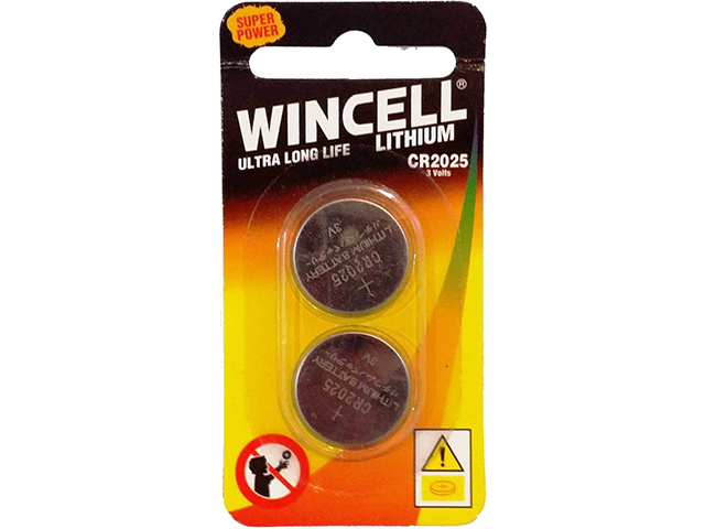 LITHIUM CR2025 COIN BATTERY 3V PK2 SOLD QTY12