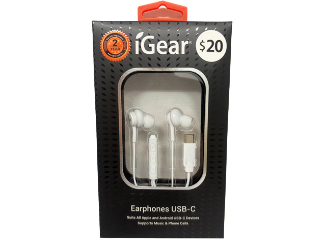 EARPHONE WITH MICROPHONE VOL CONTROL USB C