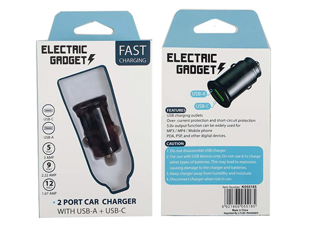 USB A USB C CAR CHARGER