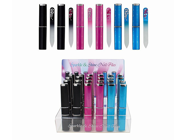 DIAMANTE NAIL FILE W/CASE 6ASST UN24