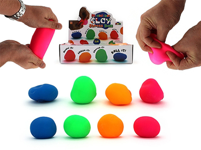 MOULDABLE STRESS BALL 4ASST 6.5CM UN12