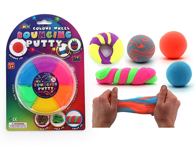 BOUNCING PUTTY COLOUR WHEEL 60G SOLD QTY12